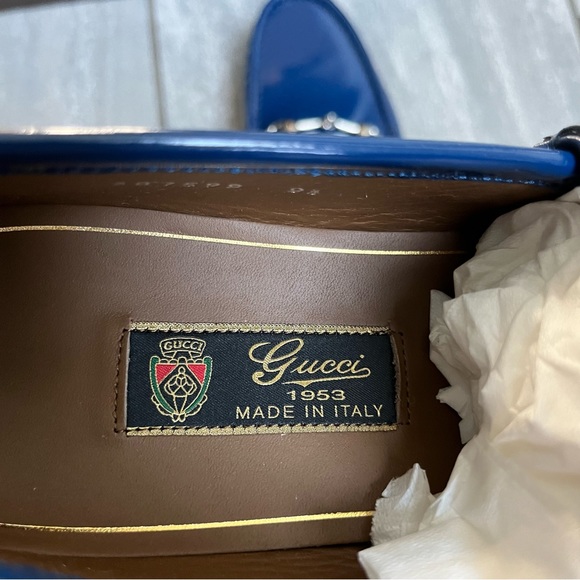 Gucci 1953 Special Edition Horsebit Royale Blue Smooth Leather Loafers MEN’S 8.5 - Picture 6 of 11